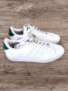 adidas Advantage 2.0 Men's Sneakers White Green Cloudfoam Size 13 NWT